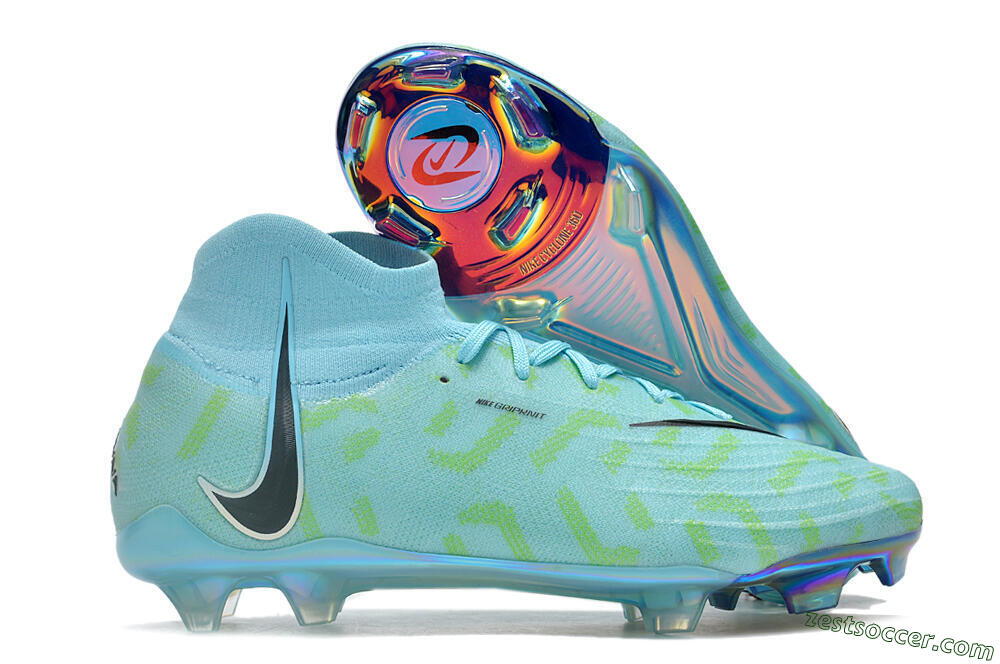 Nike Phantom Luna Elite NU FG High-Tops Soccer Cleats - Blue/Green/Black/Gold 0