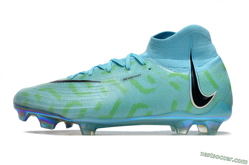 Nike Phantom Luna Elite NU FG High-Tops Soccer Cleats - Blue/Green/Black/Gold 2