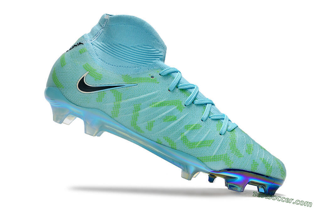 Nike Phantom Luna Elite NU FG High-Tops Soccer Cleats - Blue/Green/Black/Gold 4