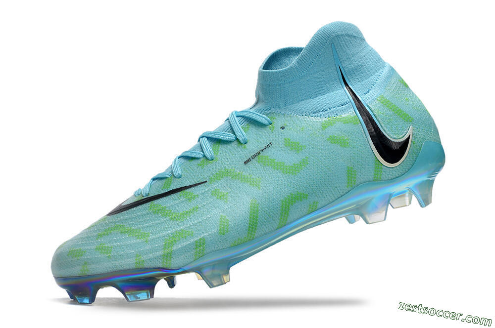 Nike Phantom Luna Elite NU FG High-Tops Soccer Cleats - Blue/Green/Black/Gold 5