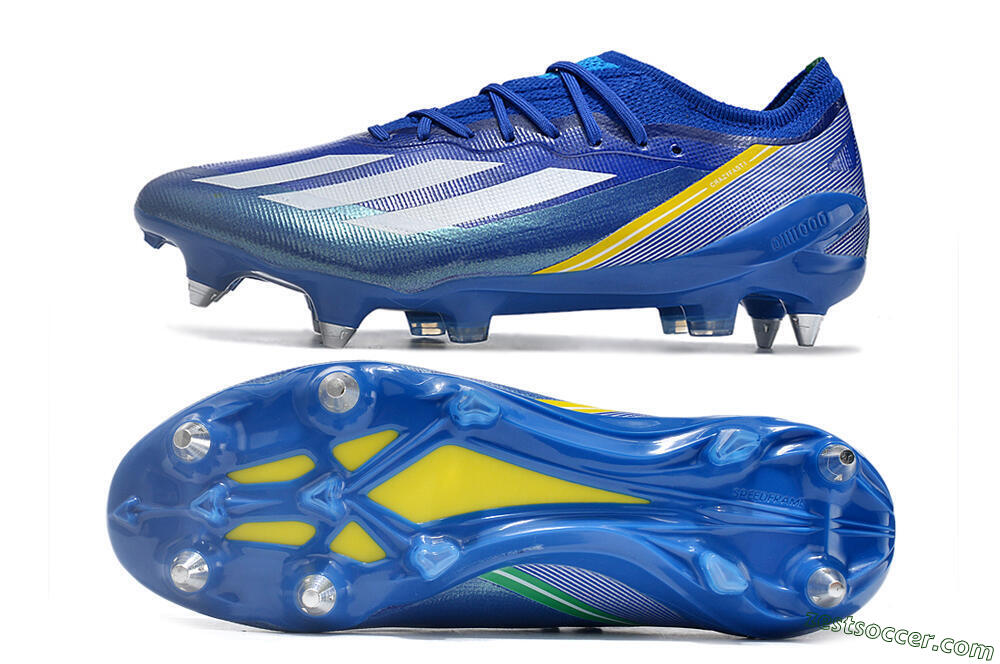 Adidas X Crazyfast.1 Brazil SG Low-Tops Soccer Cleats - Blue/White/Yellow 1