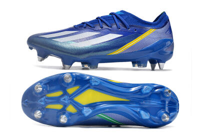 Adidas X Crazyfast.1 Brazil SG Low-Tops Soccer Cleats - Blue/White/Yellow