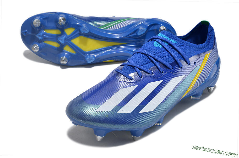 Adidas X Crazyfast.1 Brazil SG Low-Tops Soccer Cleats - Blue/White/Yellow 3