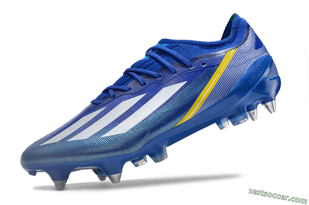 Adidas X Crazyfast.1 Brazil SG Low-Tops Soccer Cleats - Blue/White/Yellow 5