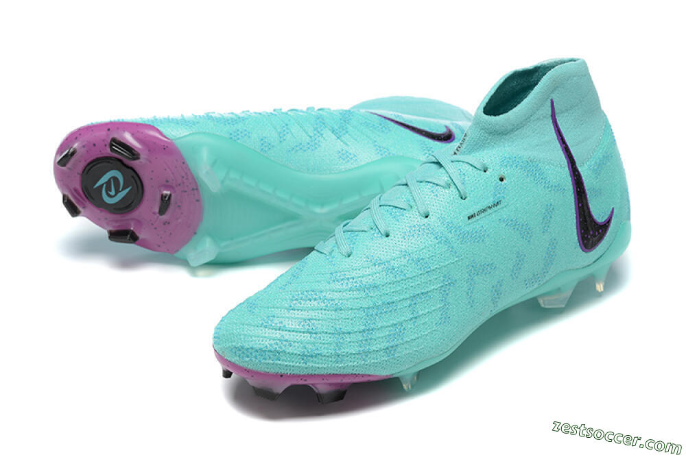 Nike Phantom Luna Elite FG High-Tops Soccer Cleats - Blue/Black/Purple 3