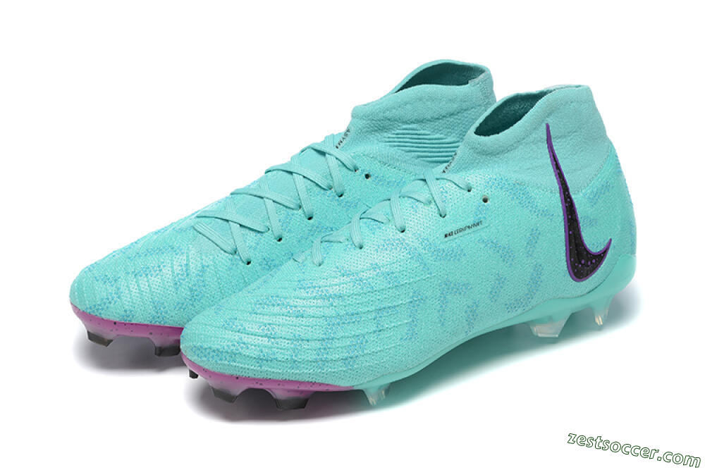 Nike Phantom Luna Elite FG High-Tops Soccer Cleats - Blue/Black/Purple 5