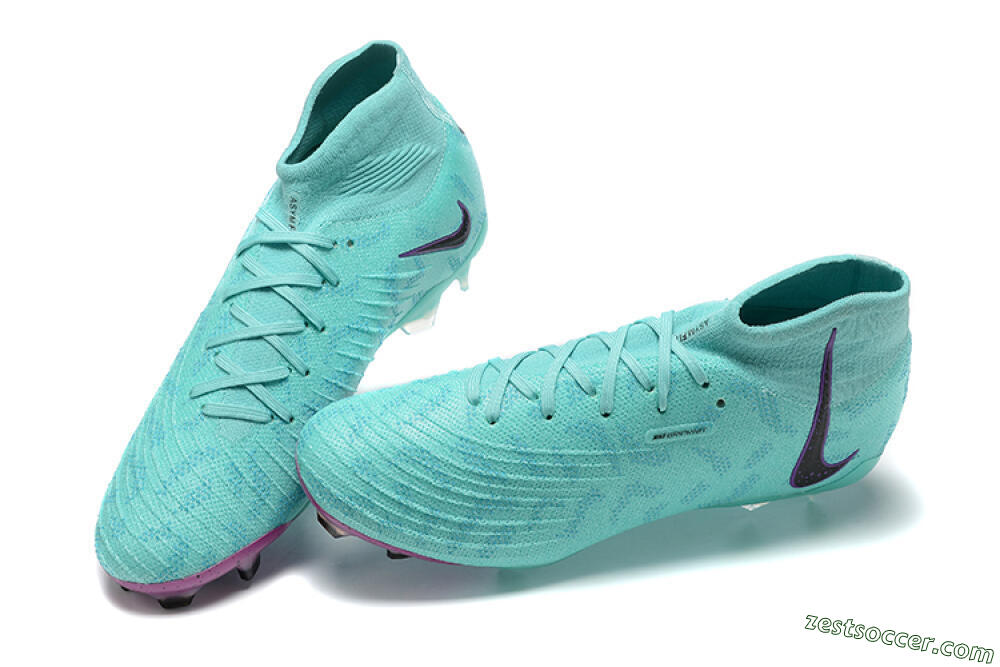 Nike Phantom Luna Elite FG High-Tops Soccer Cleats - Blue/Black/Purple 6