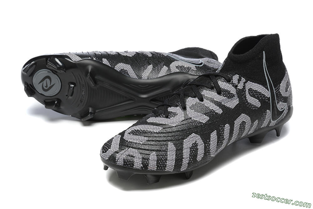 Nike Phantom Luna Elite FG High-Tops Soccer Cleats - Black/Grey 3