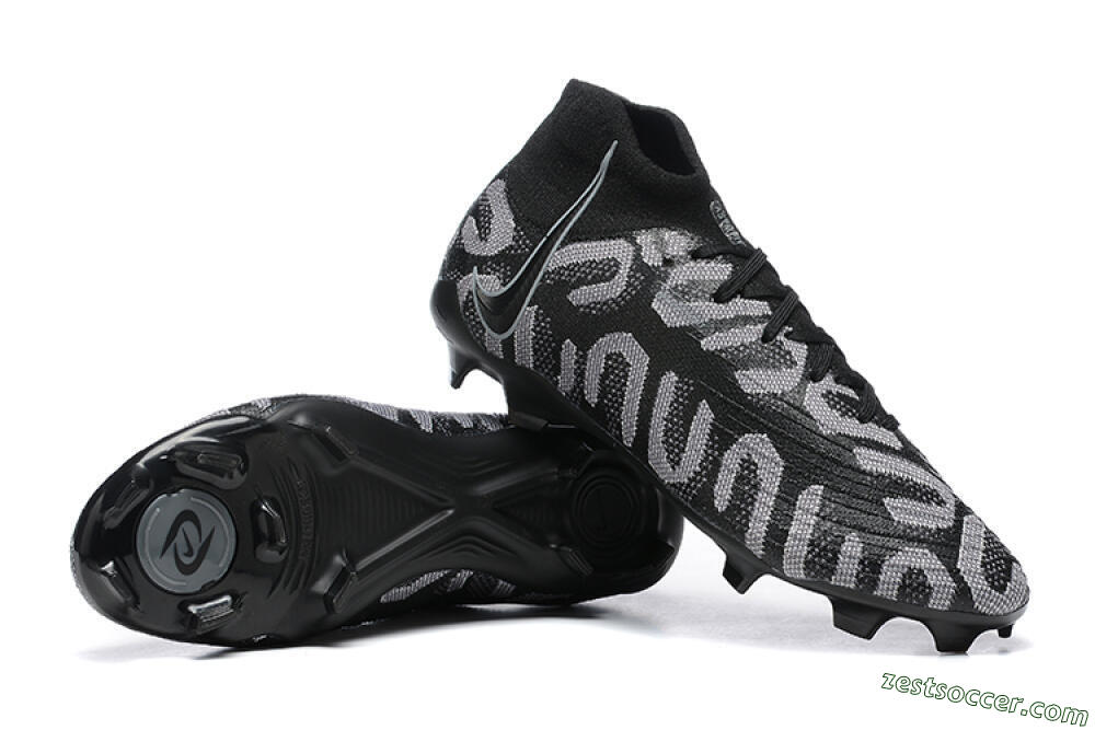 Nike Phantom Luna Elite FG High-Tops Soccer Cleats - Black/Grey 4