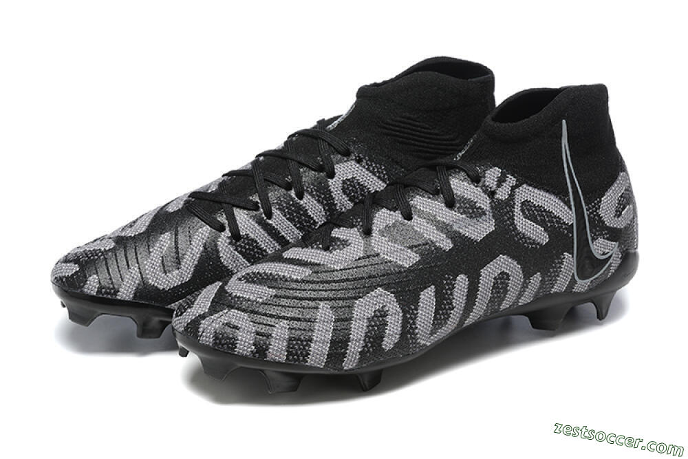 Nike Phantom Luna Elite FG High-Tops Soccer Cleats - Black/Grey 5