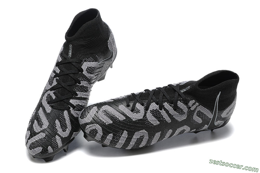 Nike Phantom Luna Elite FG High-Tops Soccer Cleats - Black/Grey 6