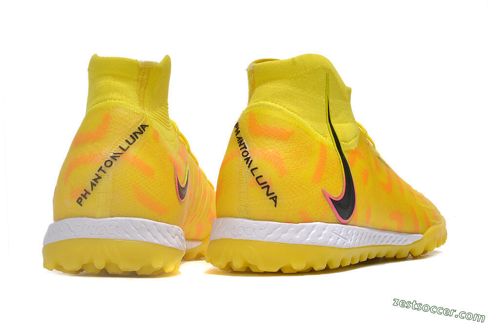 Nike Phantom Luna Elite NU TF High-Tops Soccer Shoes - Yellow/Red/Black 6