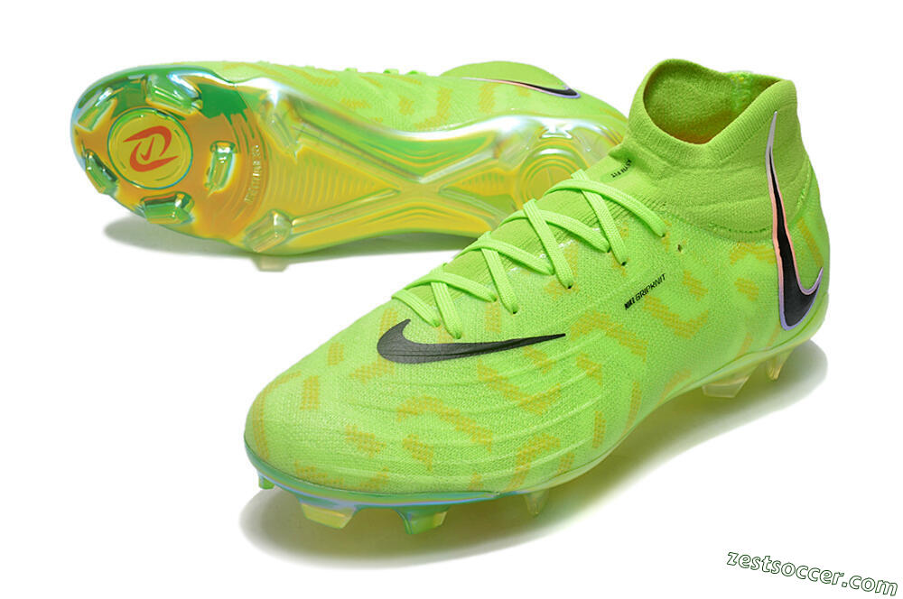 Nike Phantom Luna Elite FG High-Tops Soccer Cleats - Green/Black/White 3