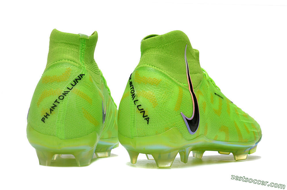 Nike Phantom Luna Elite FG High-Tops Soccer Cleats - Green/Black/White 6