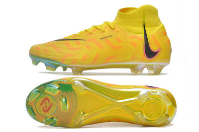Nike Phantom Luna Elite FG High-Tops Soccer Cleats - Yellow/Black/Pink