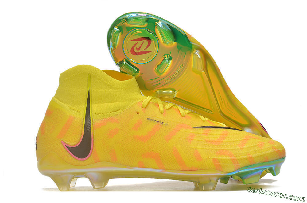Nike Phantom Luna Elite FG High-Tops Soccer Cleats - Yellow/Black/Pink 0