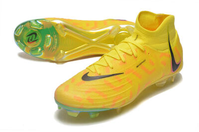 Nike Phantom Luna Elite FG High-Tops Soccer Cleats - Yellow/Black/Pink
