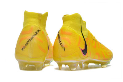 Nike Phantom Luna Elite FG High-Tops Soccer Cleats - Yellow/Black/Pink