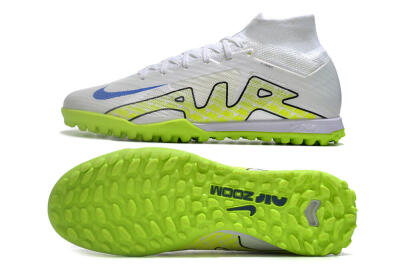 Nike Air Zoom Mercurial Superfly 9 Elite TF High-Tops Soccer Shoes - White/Blue/Yellow