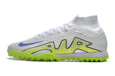 Nike Air Zoom Mercurial Superfly 9 Elite TF High-Tops Soccer Shoes - White/Blue/Yellow