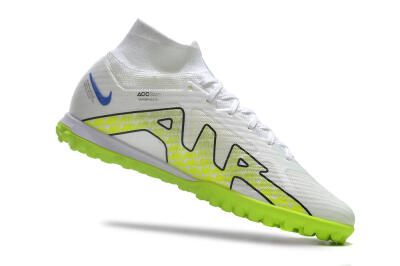 Nike Air Zoom Mercurial Superfly 9 Elite TF High-Tops Soccer Shoes - White/Blue/Yellow