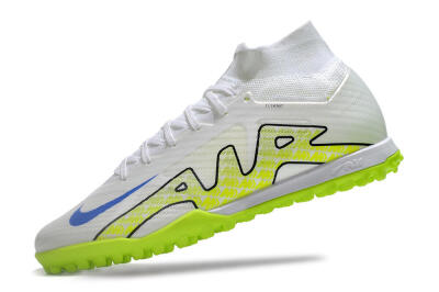 Nike Air Zoom Mercurial Superfly 9 Elite TF High-Tops Soccer Shoes - White/Blue/Yellow