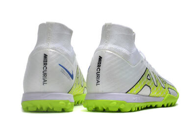 Nike Air Zoom Mercurial Superfly 9 Elite TF High-Tops Soccer Shoes - White/Blue/Yellow