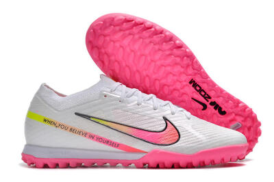 Nike Air Zoom Mercurial Vapor 15 Elite TF Low-Tops Soccer Shoes - White/Pink/Black/Green