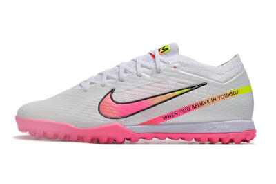 Nike Air Zoom Mercurial Vapor 15 Elite TF Low-Tops Soccer Shoes - White/Pink/Black/Green