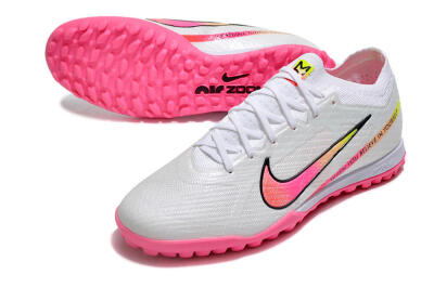 Nike Air Zoom Mercurial Vapor 15 Elite TF Low-Tops Soccer Shoes - White/Pink/Black/Green