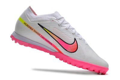 Nike Air Zoom Mercurial Vapor 15 Elite TF Low-Tops Soccer Shoes - White/Pink/Black/Green