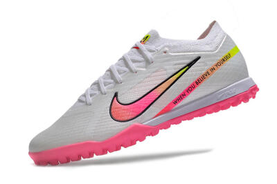Nike Air Zoom Mercurial Vapor 15 Elite TF Low-Tops Soccer Shoes - White/Pink/Black/Green