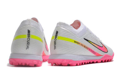 Nike Air Zoom Mercurial Vapor 15 Elite TF Low-Tops Soccer Shoes - White/Pink/Black/Green