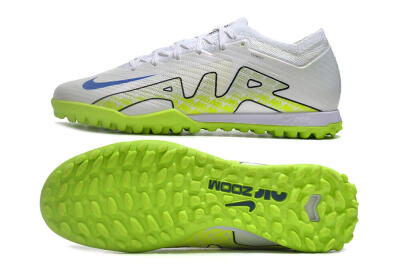 Nike Air Zoom Mercurial Vapor 15 Elite TF Low-Tops Soccer Shoes - White/Blue/Yellow