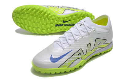 Nike Air Zoom Mercurial Vapor 15 Elite TF Low-Tops Soccer Shoes - White/Blue/Yellow