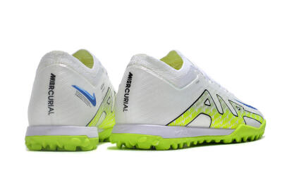 Nike Air Zoom Mercurial Vapor 15 Elite TF Low-Tops Soccer Shoes - White/Blue/Yellow