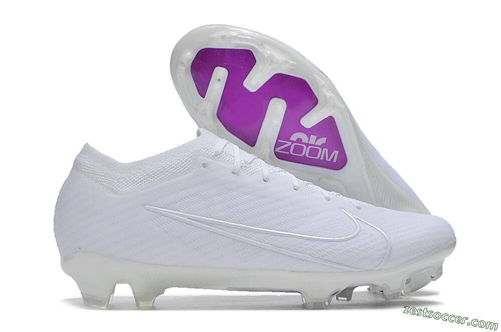 Nike Air Zoom Mercurial Vapor 15 Elite Change Color In Sunlight FG Low-Tops Soccer Cleats - White/Purple 0