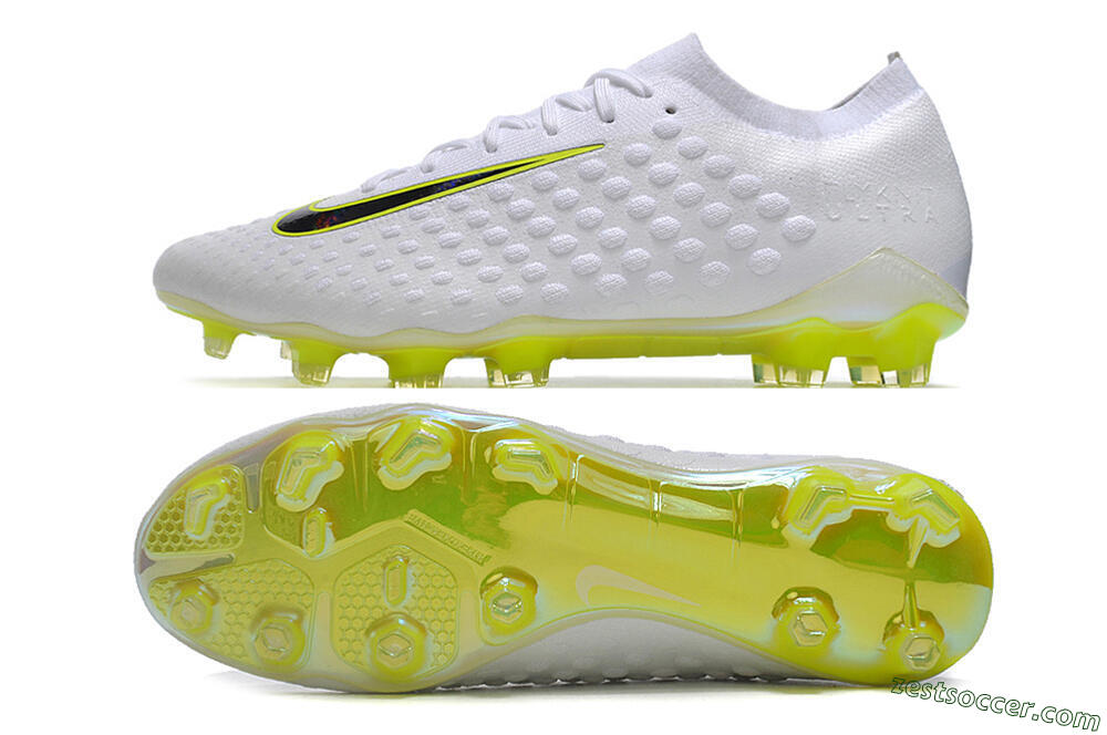 Nike Phantom Ultra Venom FG Low-Tops Soccer Cleats - White/Yellow/Black/Gold 1