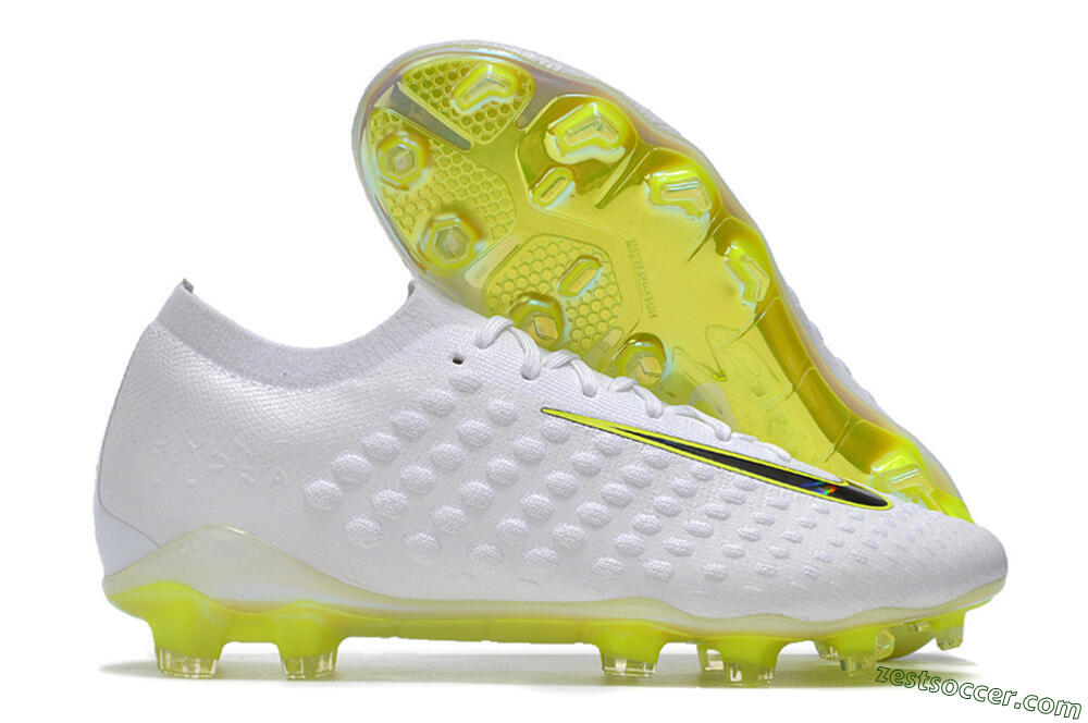 Nike Phantom Ultra Venom FG Low-Tops Soccer Cleats - White/Yellow/Black/Gold 0