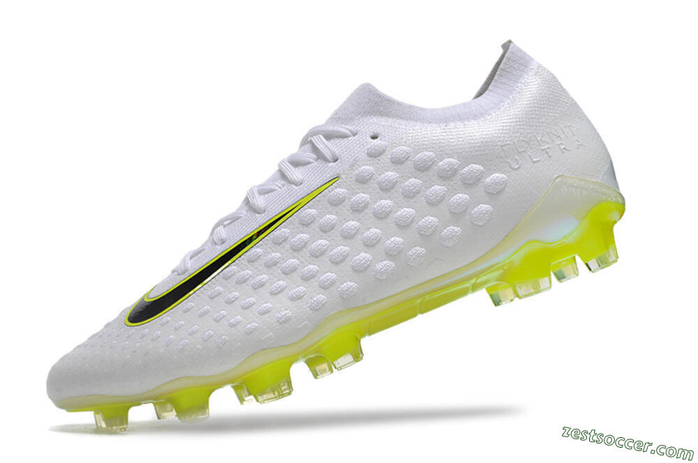 Nike Phantom Ultra Venom FG Low-Tops Soccer Cleats - White/Yellow/Black/Gold 5