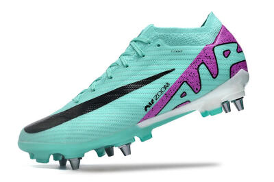Nike Air Zoom Mercurial Vapor 15 Elite SG Low-Tops Soccer Cleats - Turquoise/Black/White/Purple