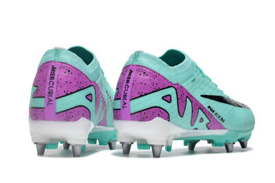 Nike Air Zoom Mercurial Vapor 15 Elite SG Low-Tops Soccer Cleats - Turquoise/Black/White/Purple