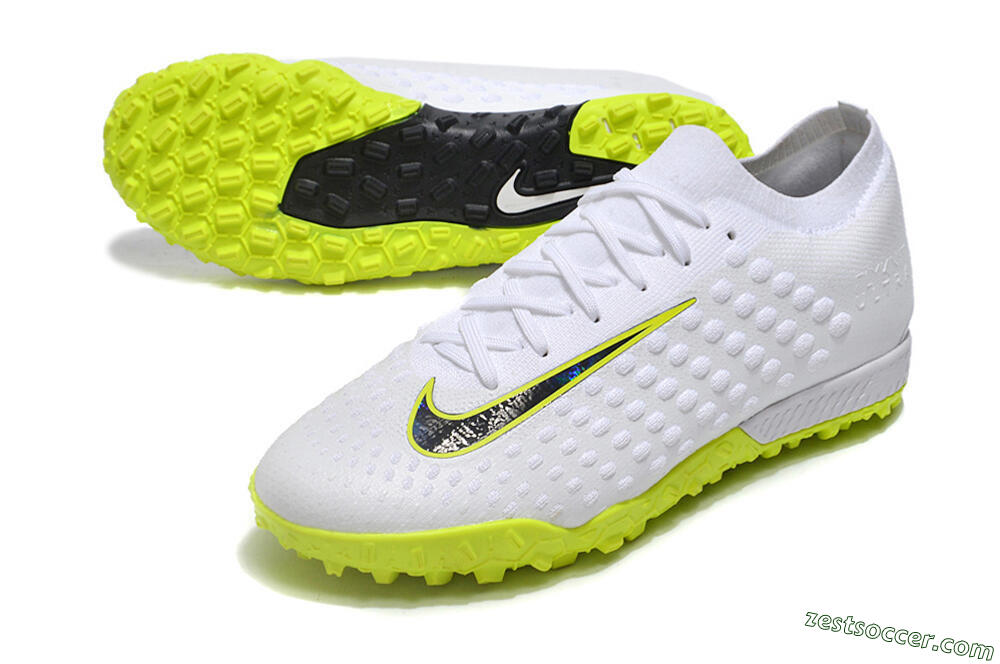 Nike Phantom Ultra Venom TF Low-Tops Soccer Shoes - White/Yellow/Black 3