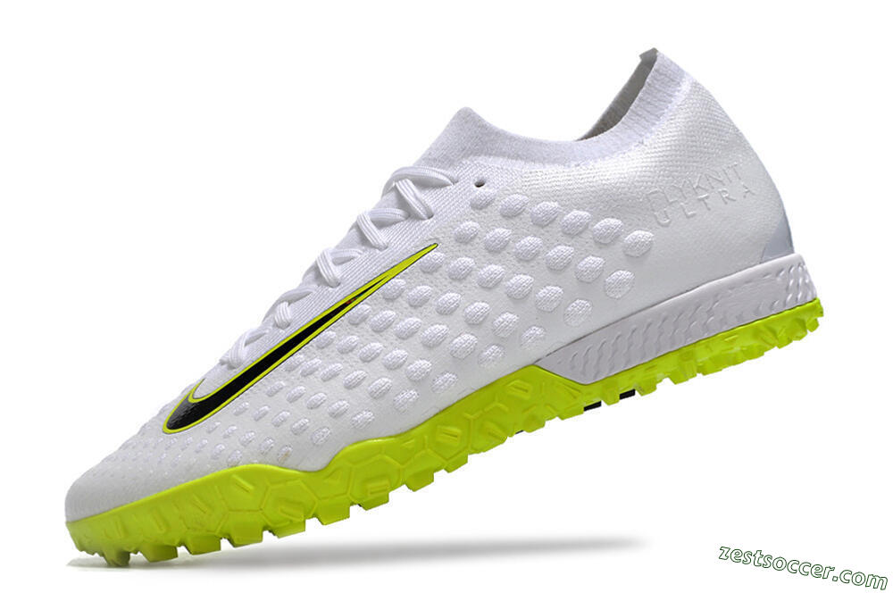 Nike Phantom Ultra Venom TF Low-Tops Soccer Shoes - White/Yellow/Black 5