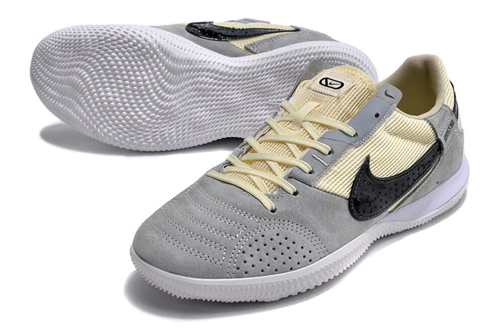 Nike Street Gato IC Low-Tops Soccer Shoes - Grey/Beige/Black/White 3