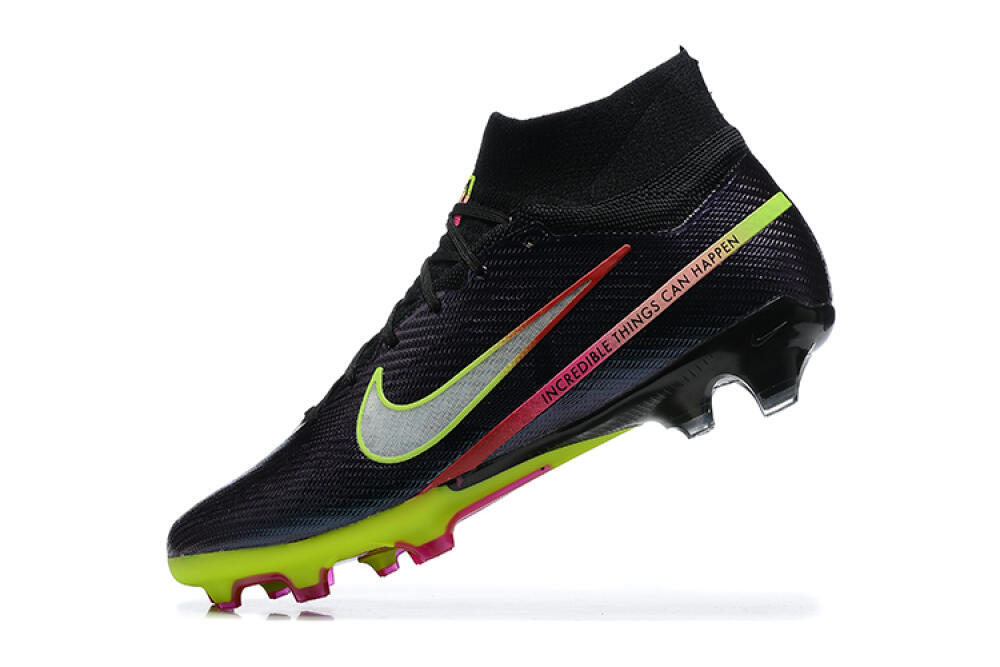 Nike Air Zoom Mercurial Superfly 9 Elite FG High-Tops Soccer Cleats - Black/Silver/Yellow/Pink 8