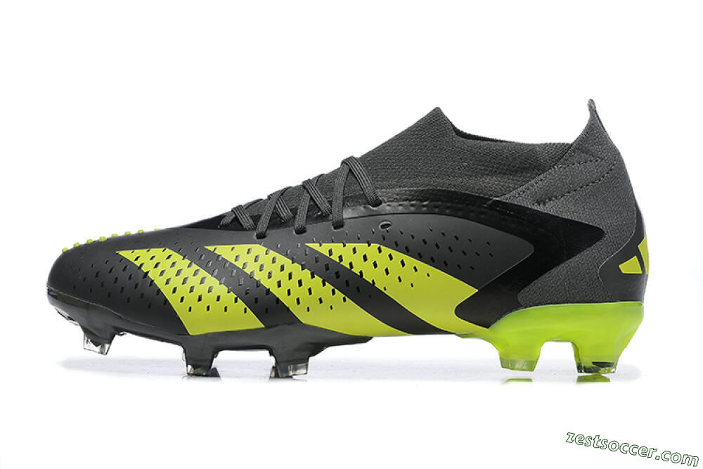 Adidas Predator Accuracy.1 FG High-Tops Soccer Cleats - Black/Yellow 2