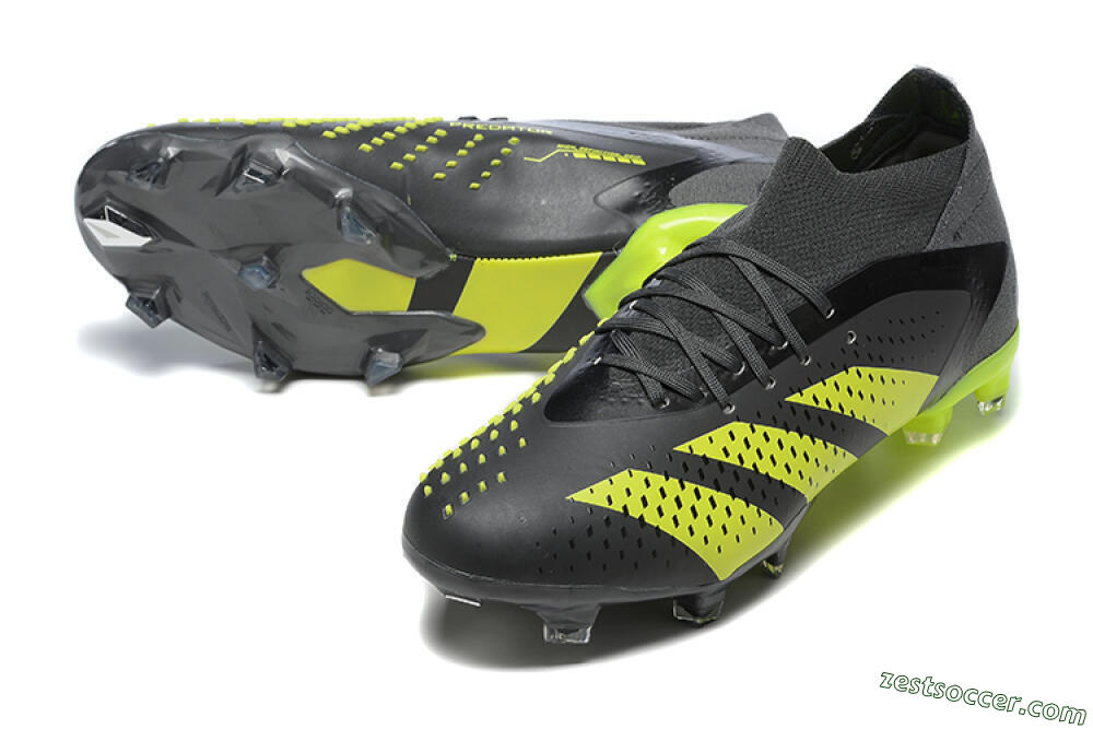 Adidas Predator Accuracy.1 FG High-Tops Soccer Cleats - Black/Yellow 3