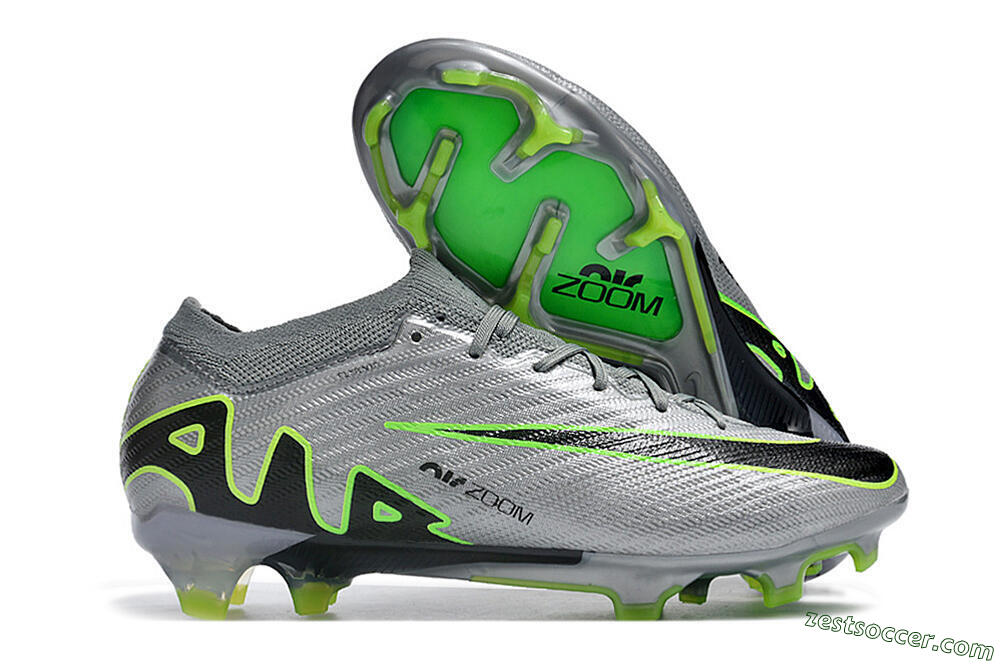 Nike Air Zoom Mercurial Vapor 15 Elite FG Low-Tops Soccer Cleats - Silver/Black/Yellow 0