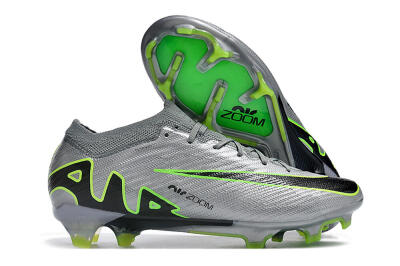 Nike Air Zoom Mercurial Vapor 15 Elite FG Low-Tops Soccer Cleats - Silver/Black/Yellow